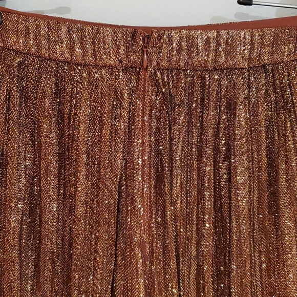 Anthropologie Maeve Metallic Copper Pants Skirt - Picture 9 of 15